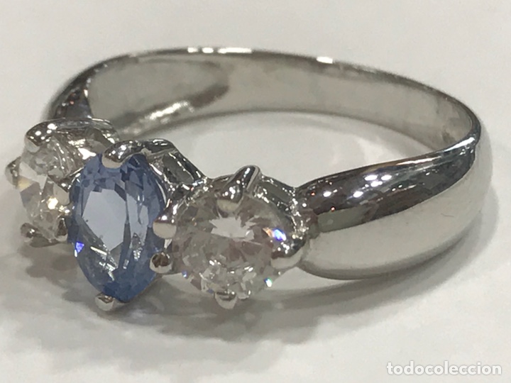 Joyeria: Sortija de Oro Blanco con Aguamarina - Foto 3