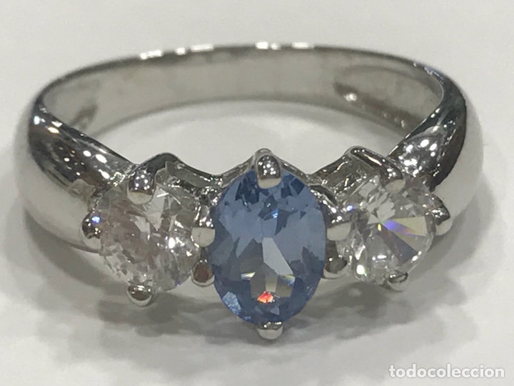Joyeria: Sortija de Oro Blanco con Aguamarina - Foto 5