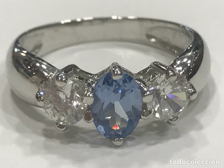 Joyeria: Sortija de Oro Blanco con Aguamarina - Foto 7