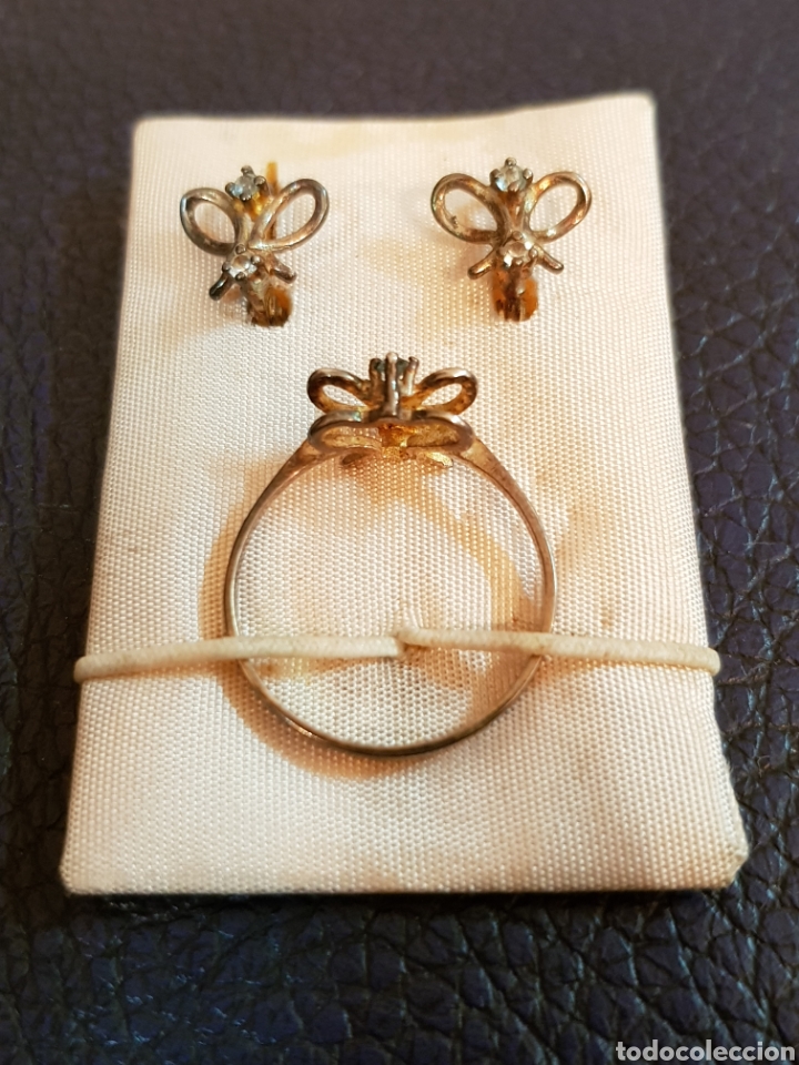 Joyeria: PRECIOSOS PENDIENTES Y ANILLO VINTAGE EN PLATA DE LEY - Foto 4