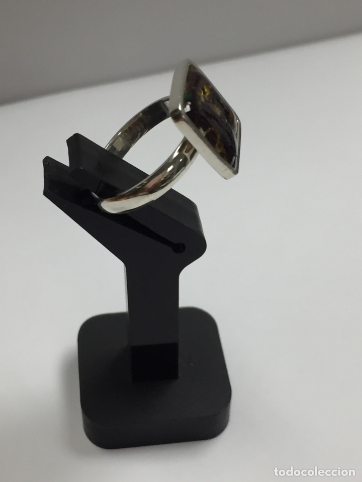 Joyeria: Sortija de plata con centro de esmalte/s54 - Foto 2