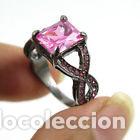 Joyeria: anillo con topacio rosa de rodio llenado 18mm - Foto 1