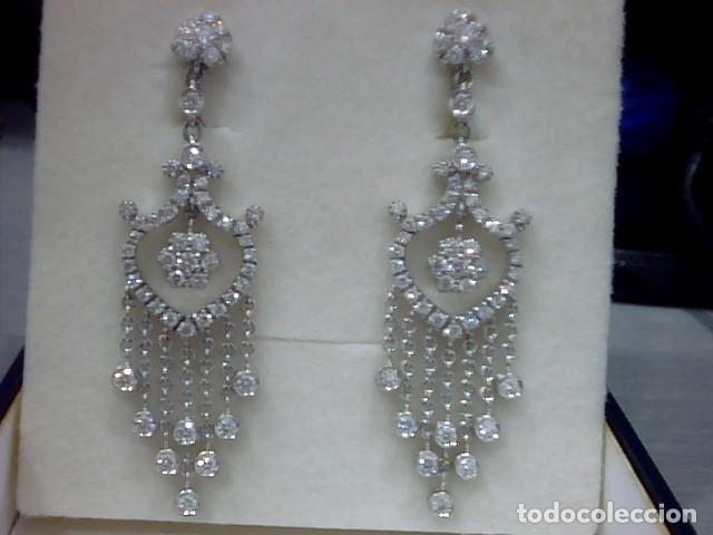 Joyeria: pendientes oro blanco 18 kl y diamantes - Foto 1