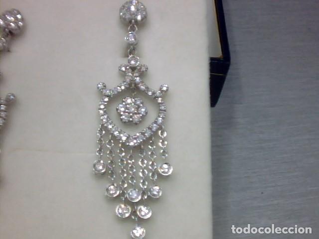 Joyeria: pendientes oro blanco 18 kl y diamantes - Foto 2