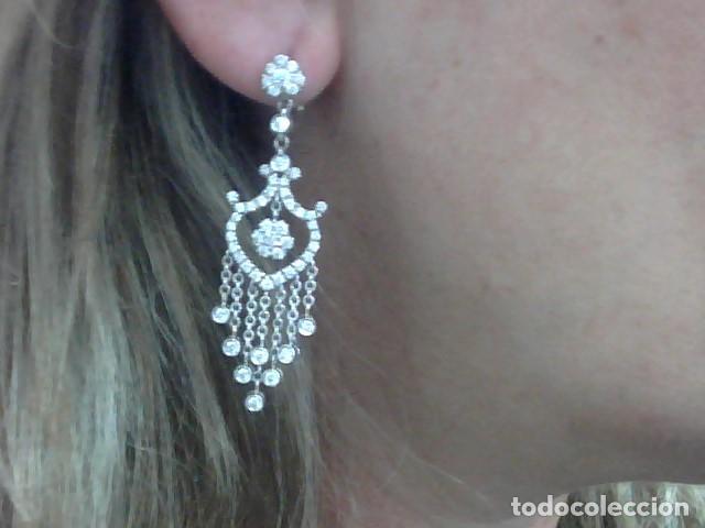 Joyeria: pendientes oro blanco 18 kl y diamantes - Foto 3