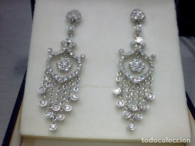 Joyeria: pendientes oro blanco 18 kl y diamantes - Foto 4