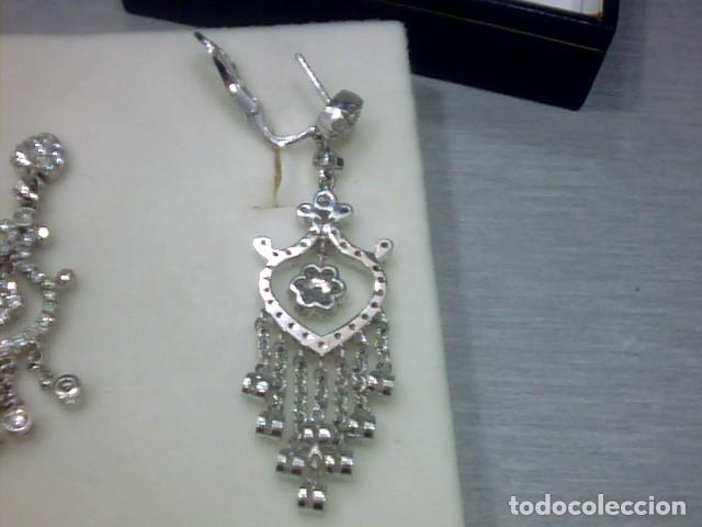 Joyeria: pendientes oro blanco 18 kl y diamantes - Foto 5