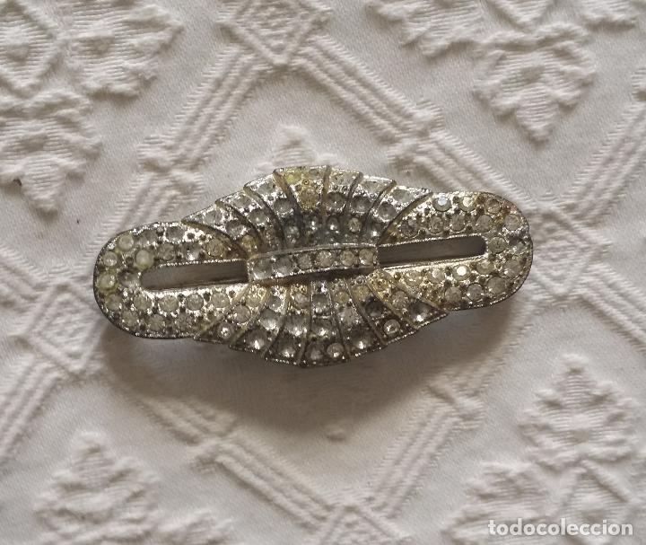 Joyeria: Antiguo broche Art Deco con circonitas - Foto 1