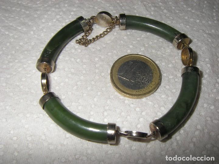 Joyeria: Pulsera de jade y metal. - Foto 1
