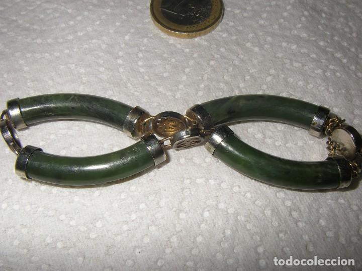 Joyeria: Pulsera de jade y metal. - Foto 2