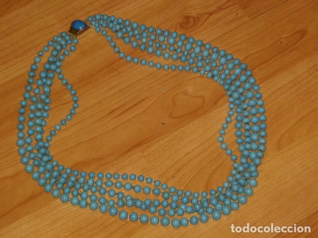 Joyeria: COLLAR DE OPALINA AZUL,A&Ntilde;OS 60-70. - Foto 1