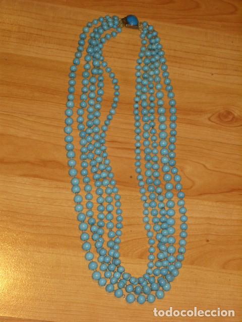 Joyeria: COLLAR DE OPALINA AZUL,A&Ntilde;OS 60-70. - Foto 2
