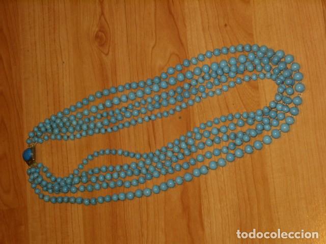 Joyeria: COLLAR DE OPALINA AZUL,A&Ntilde;OS 60-70. - Foto 3