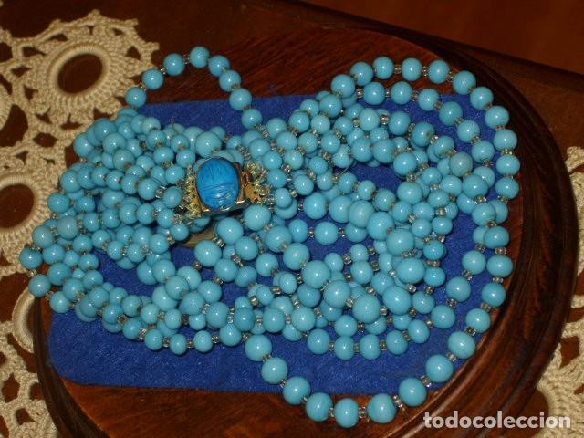 Joyeria: COLLAR DE OPALINA AZUL,A&Ntilde;OS 60-70. - Foto 5