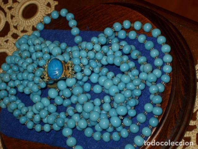 Joyeria: COLLAR DE OPALINA AZUL,A&Ntilde;OS 60-70. - Foto 6