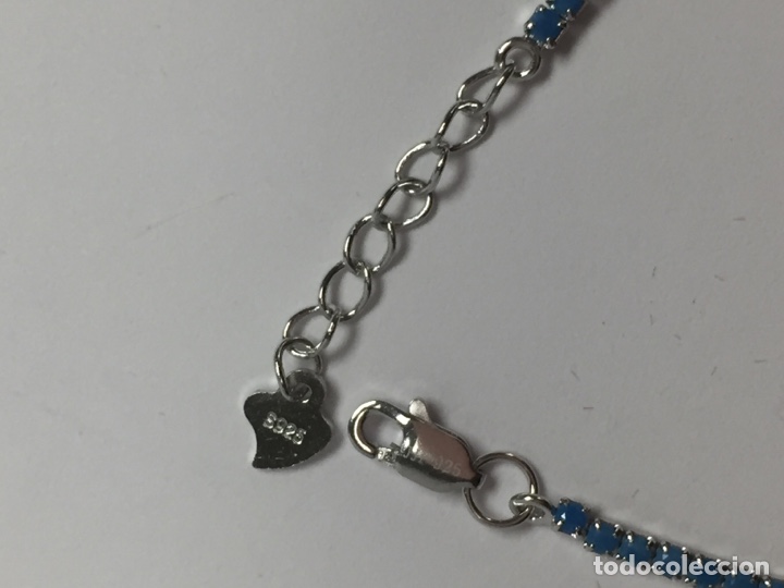 Joyeria: Pulsera tipo Riviere de plata y turquesas sint&eacute;ticas - Foto 3