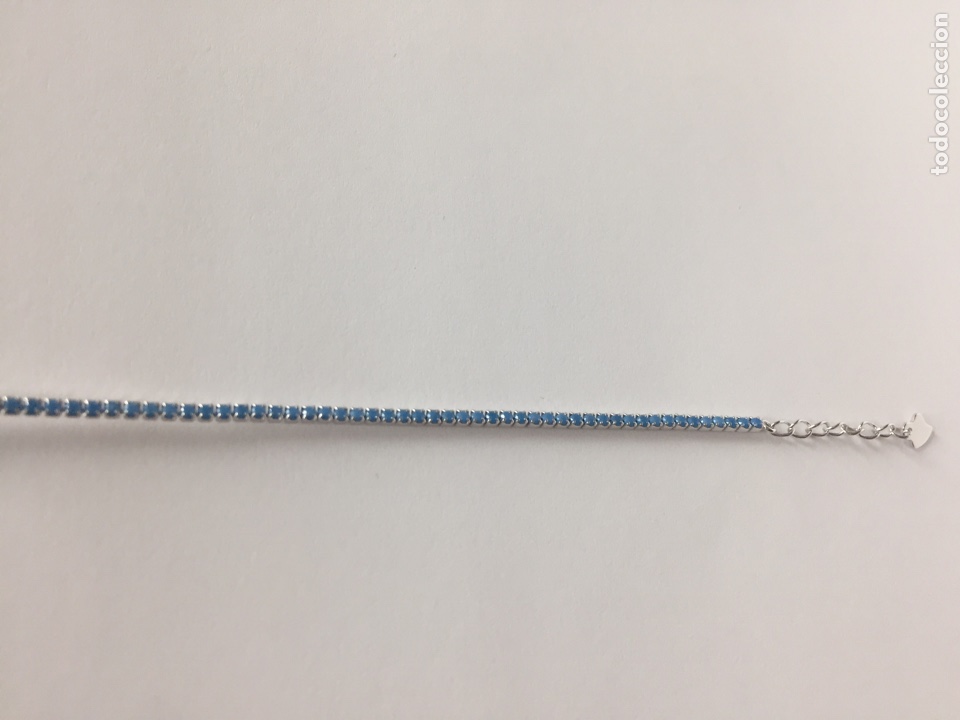Joyeria: Pulsera tipo Riviere de plata y turquesas sint&eacute;ticas - Foto 4