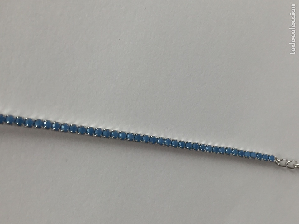 Joyeria: Pulsera tipo Riviere de plata y turquesas sint&eacute;ticas - Foto 5
