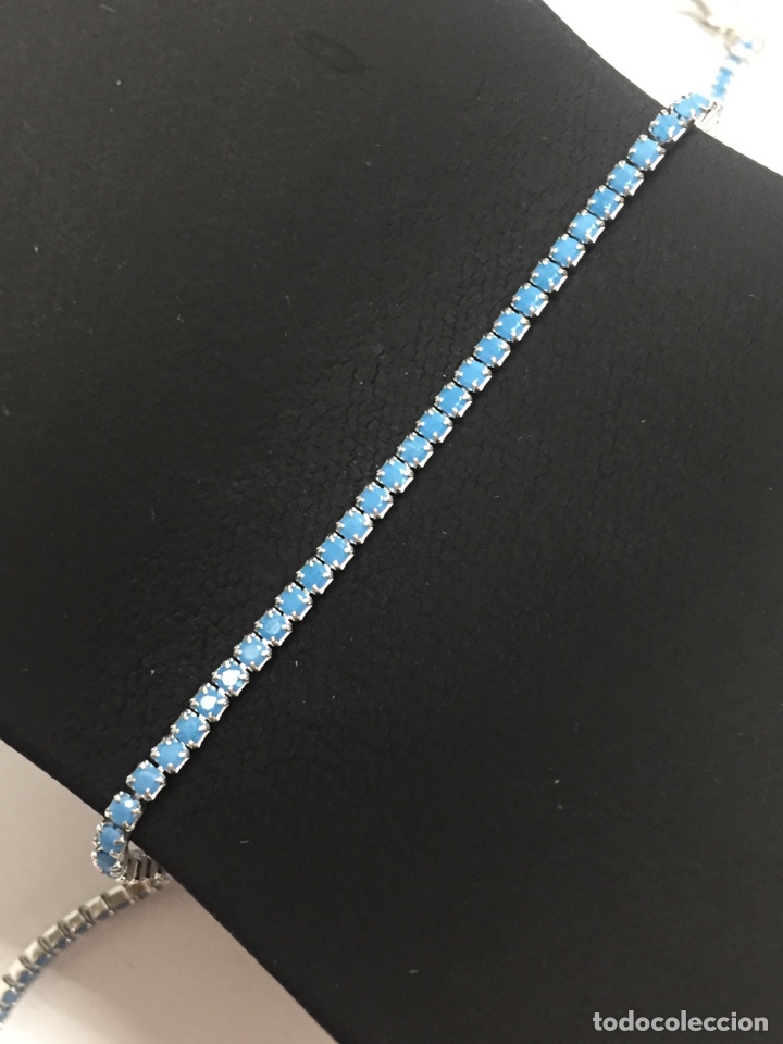 Joyeria: Pulsera tipo Riviere de plata y turquesas sint&eacute;ticas - Foto 7