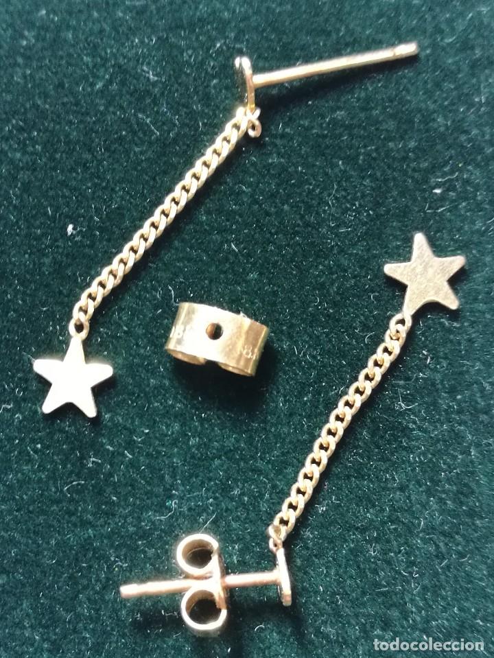 Joyeria: PENDIENTES ORO AMARILLO 18K CON FORMA DE CORAZON , CADENA Y ESTRELLA - Foto 6