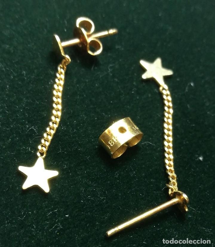 Joyeria: PENDIENTES ORO AMARILLO 18K CON FORMA DE CORAZON , CADENA Y ESTRELLA - Foto 7
