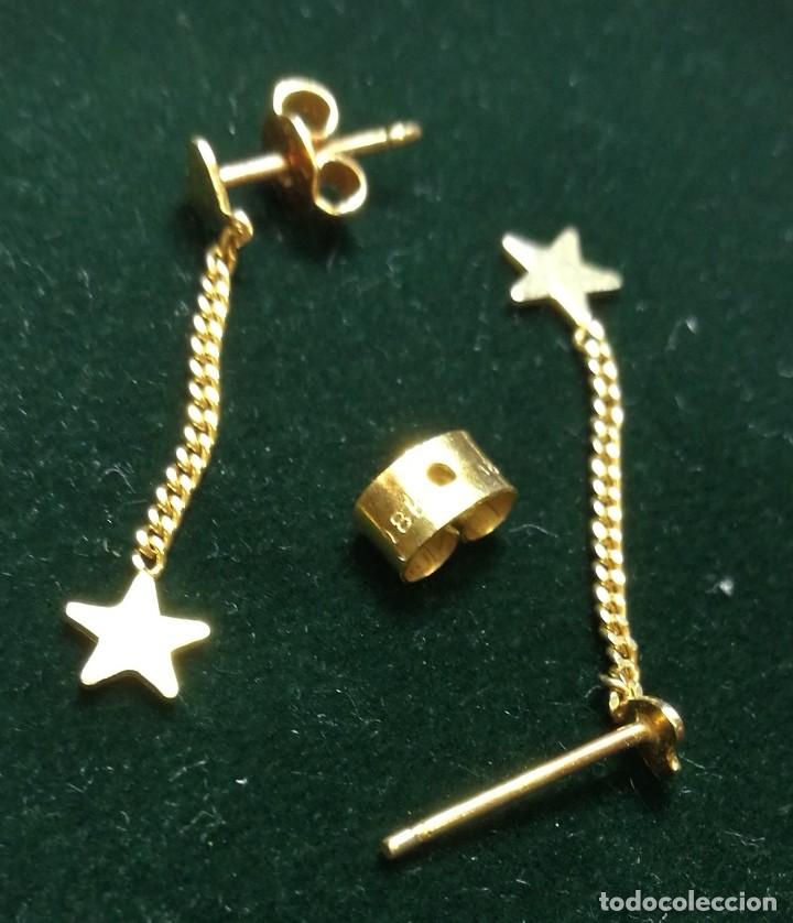 Joyeria: PENDIENTES ORO AMARILLO 18K CON FORMA DE CORAZON , CADENA Y ESTRELLA - Foto 9