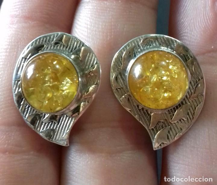 Joyeria: Pendientes en Plata de Ley y &Aacute;mbar B&aacute;ltico - Foto 1