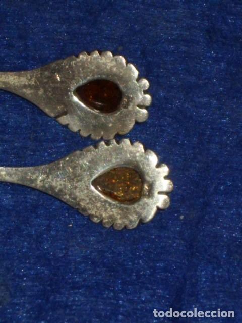 Joyeria: PENDIENTES LAGRIMAS DE PLATA CONTRASTADA Y AMBAR. - Foto 4