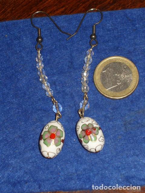 Joyeria: PENDIENTES LARGOS DE CLOISONNE O ESMALTE.VINTAGE. - Foto 1