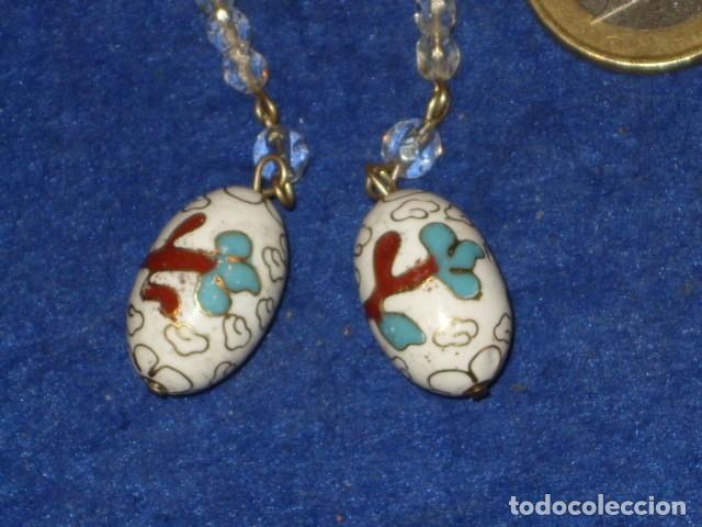 Joyeria: PENDIENTES LARGOS DE CLOISONNE O ESMALTE.VINTAGE. - Foto 4