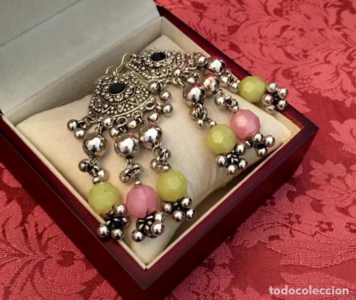 Joyeria: PENDIENTES LARGOS HINDUES DE ALPACA - 37 GRAMOS. - Foto 3