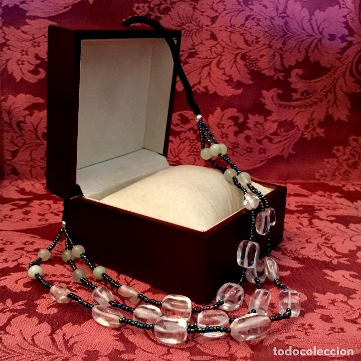 Joyeria: COLLAR DE CUARZOS BLANCOS Y JADE NATURALES - 64 GRAMOS. - Foto 3