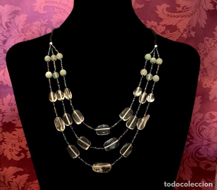 Joyeria: COLLAR DE CUARZOS BLANCOS Y JADE NATURALES - 64 GRAMOS. - Foto 4