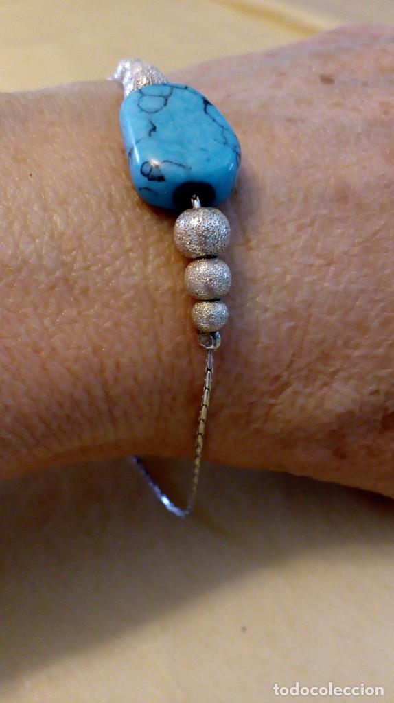 Joyeria: Pulsera de plata y turquesa - Foto 1