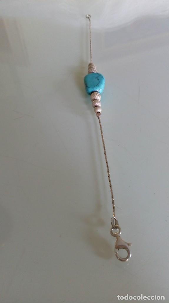 Joyeria: Pulsera de plata y turquesa - Foto 2