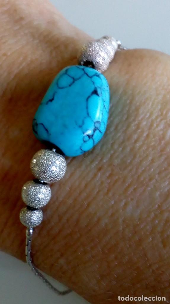Joyeria: Pulsera de plata y turquesa - Foto 6