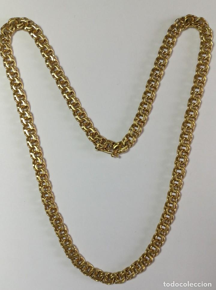 collar cadena oro macizo 18 k. eslabón chino. l - Comprar Correntes antigas  no todocoleccion