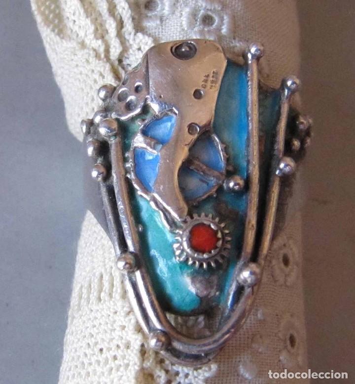 Joyeria: anillo sortija de dise&ntilde;o plata y esmaltes - Foto 1