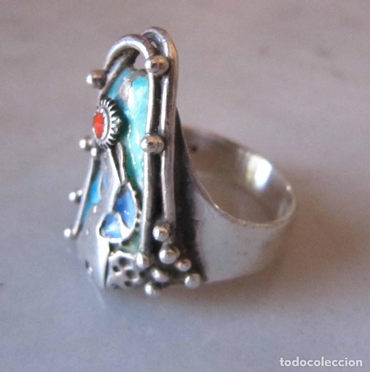 Joyeria: anillo sortija de dise&ntilde;o plata y esmaltes - Foto 3