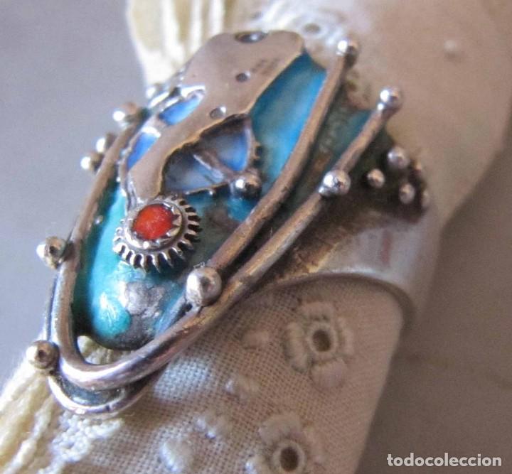 Joyeria: anillo sortija de dise&ntilde;o plata y esmaltes - Foto 5