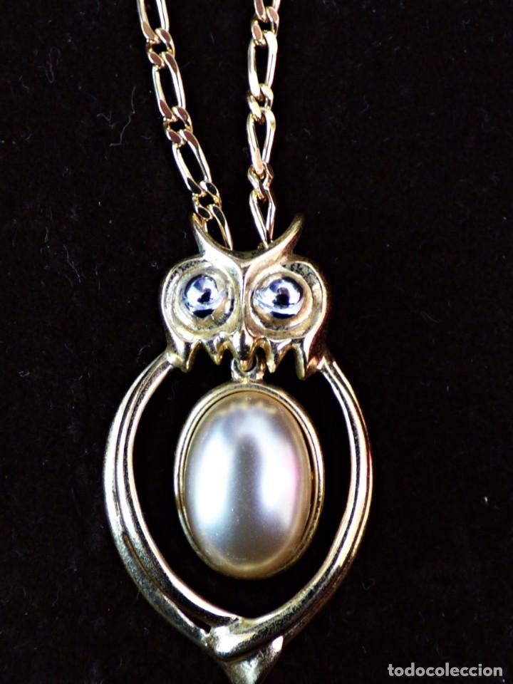 Joyeria: COLGANTE CON BUHO EN PLATA DE LEY Y PLATA DORADA