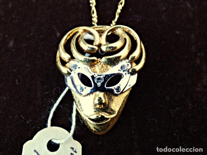 Joyeria: COLGANTE CON M&Aacute;SCARA DE CARNAVAL EN PLATA DE LEY Y PLATA DORADA