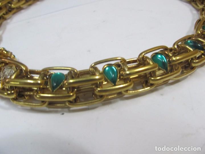 Joyeria: COLLAR CHAPADO EN ORO CON PIEDRAS VERDES - Foto 3