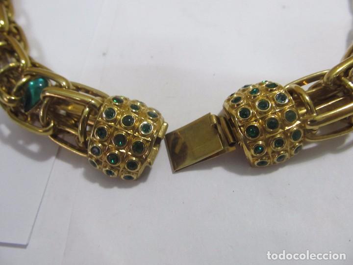 Joyeria: COLLAR CHAPADO EN ORO CON PIEDRAS VERDES - Foto 4