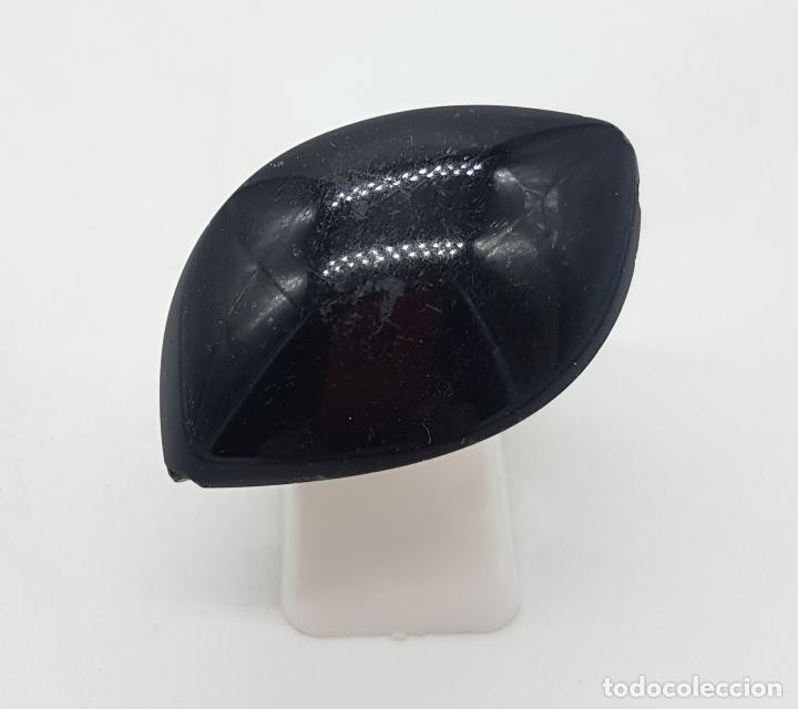 Joyeria: Sofisticado anillo en plata de ley contrastada y cabujon de onix negro aut&eacute;ntico . - Foto 3