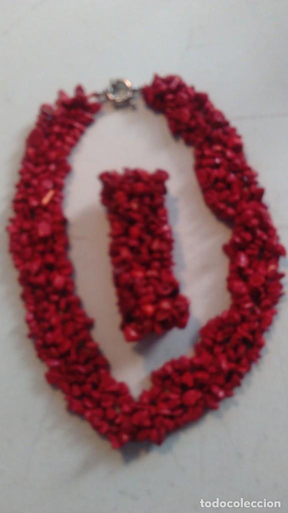 Joyeria: Conjunto de collar y pulsera de coral rojo - Foto 1