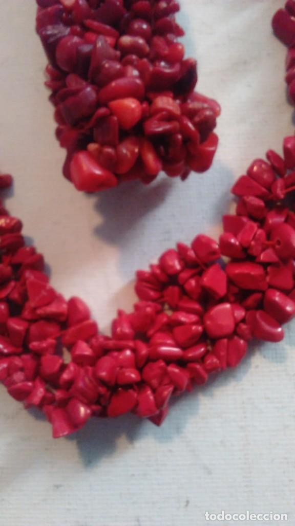 Joyeria: Conjunto de collar y pulsera de coral rojo - Foto 4