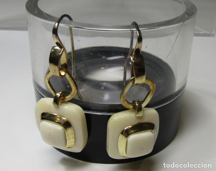 Joyeria: PENDIENTES PLATA Y RESINA AMARFILADA