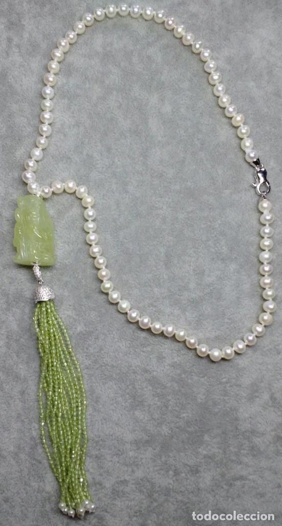 Joyeria: COLLAR DE PERLA Y JADE. - Foto 1