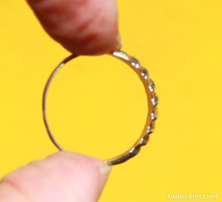 Joyeria: Anillo de plata corrugada ba&ntilde;ado en oro - Foto 2